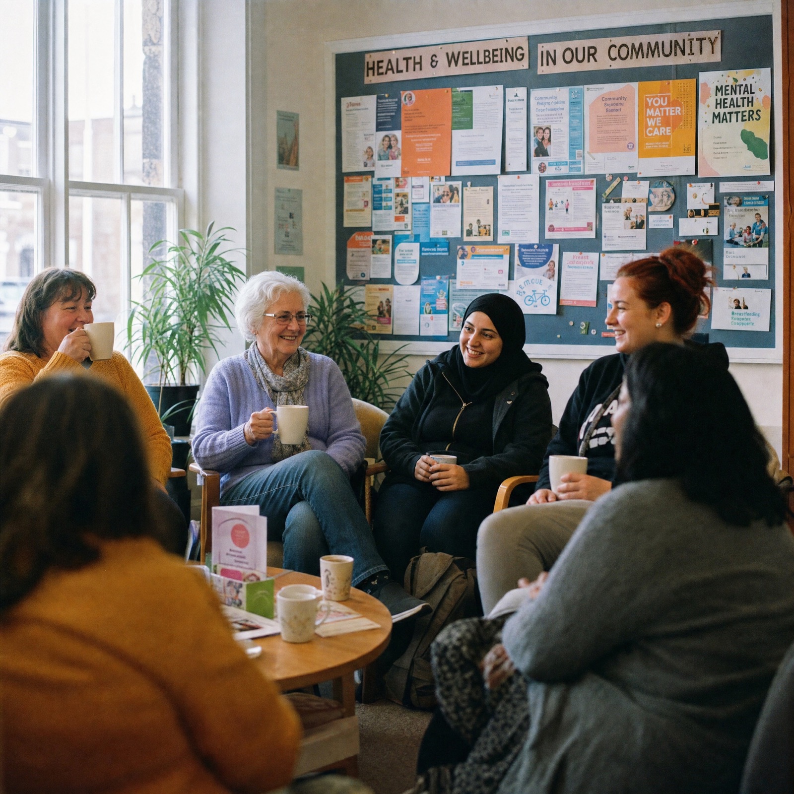 Young mother speaking with a health navigator